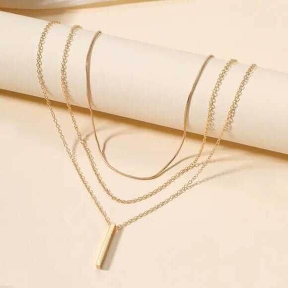 14K Gold filled pendant bar lariat necklace - Picture 5 of 5